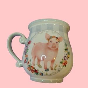 Pioneer Woman Plaid Floral Pig Mug